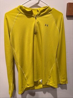 Under Armour Neon Yellow Quarter-Zip Performance Top